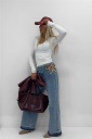 jeans modello wide leg bijoux